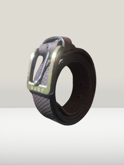 Joya Serpenté Snake-Style Leather Belt