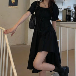 Rosaline - Dark Academia Women'S White Dress Summer Elegant Vintage Puff Sleeve